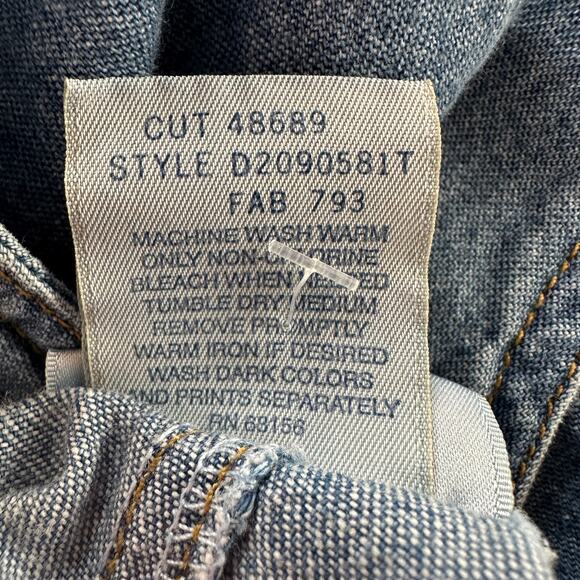 Tape Measure Short Dress WMNS M #D2090581T Light Wash Denim Blue Sleeveless Mini - Picture 6 of 6